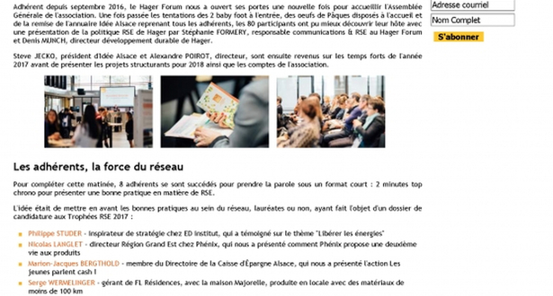 La rencontre annuelle des adhérents du réseau Idée Alsace