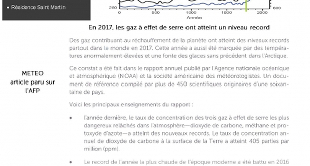 Newsletter 14 - Focus sur les gaz à effet de serre pour 2017