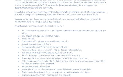 Récapitulatif du logement 414