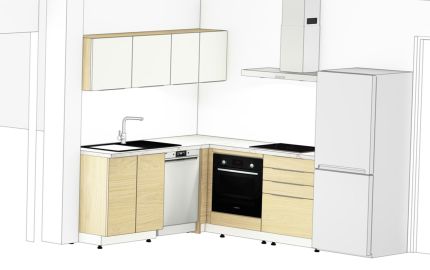 Cuisine SCHMIDT. Le frigo et le lave-vaisselle ne sont pas compris.