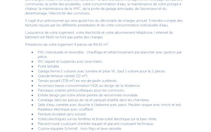 Récapitulatif du logement 416
